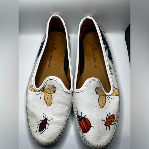 Peter Millar Signature Insetti Venetian Loafers Ivory Drivers Womens Size 9 - Picture 3 of 11